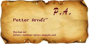 Petter Arnó névjegykártya